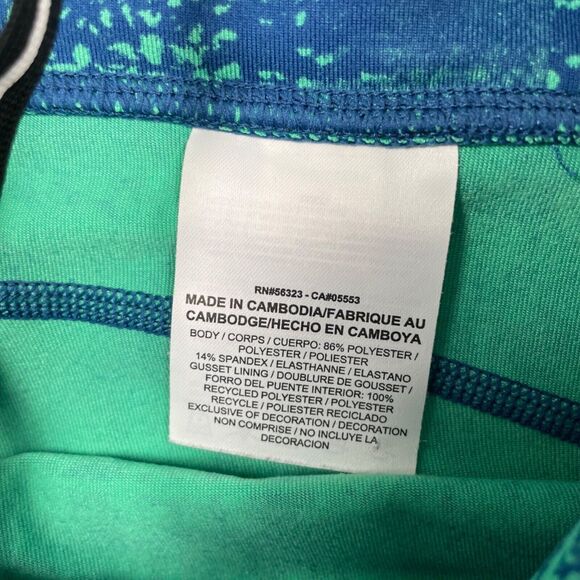 Nike Dri Fit Blue & Green Abstract Printed Crop Pull On Legging Womens XS - Picture 5 of 6